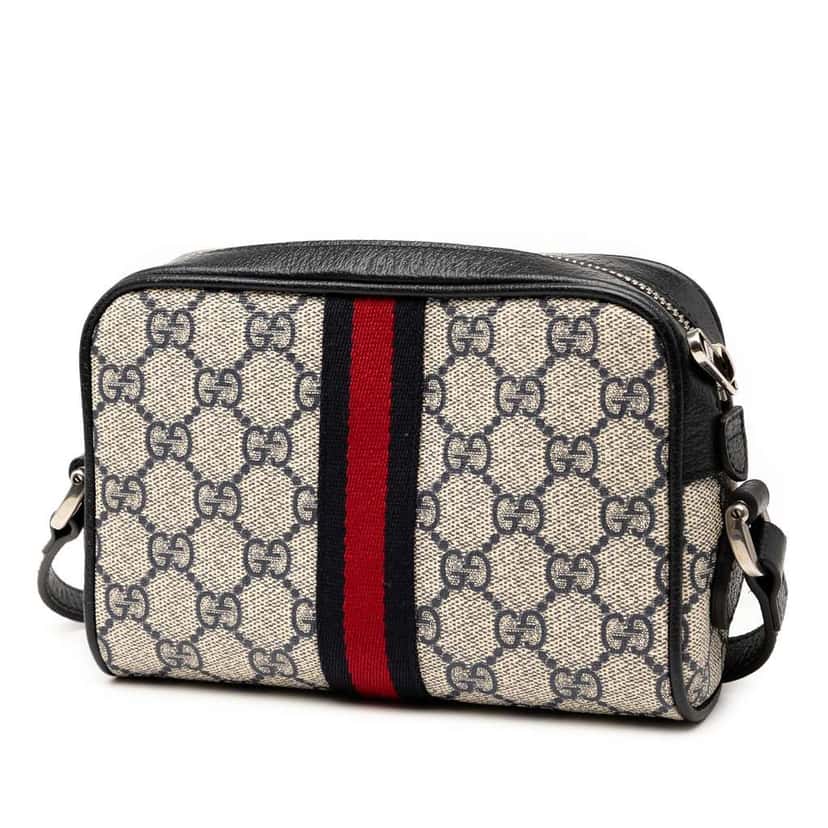 Gucci Mini GG Supreme Ophidia Crossbody Grey Canvas Good condition - Back View