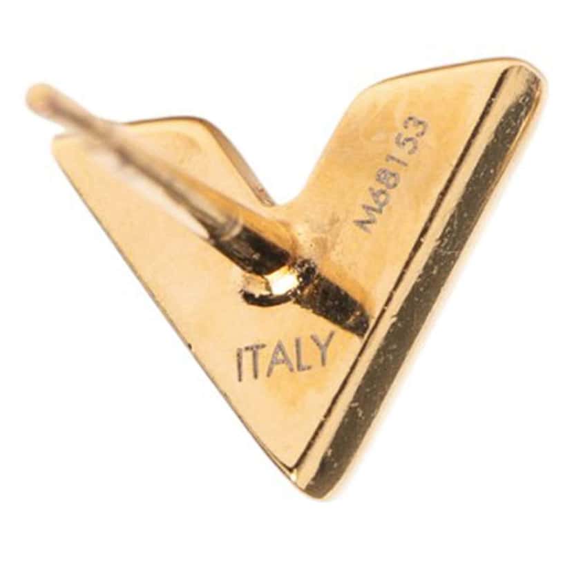Louis Vuitton Gold Plated Essential V Stud Earrings Gold Metal Good condition - Inside View