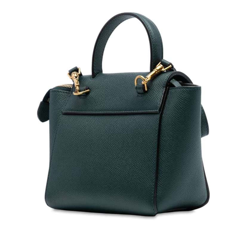 Celine Pico Grained Calfskin Belt Bag Green Leather Good condition - Back View