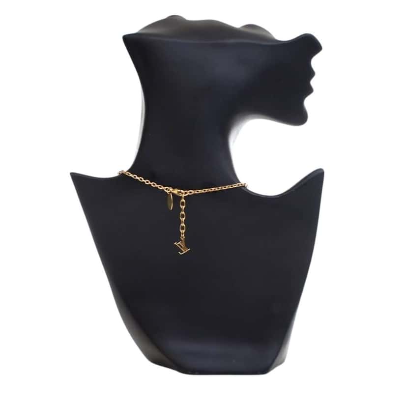 Louis Vuitton Gold Plated Crystal Gamble Drop Earrings And Necklace Set Gold Metal Good condition - Box View