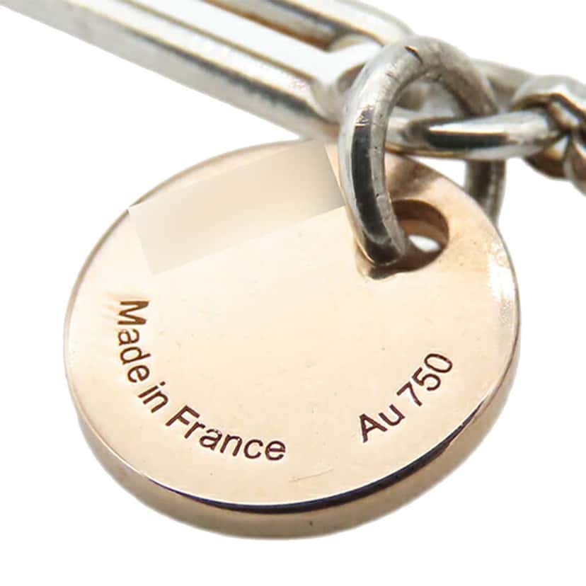 Hermès Sterling Silver and 18K Rose Gold Ex-Libris Long Necklace Silver Silver Good condition - Model View