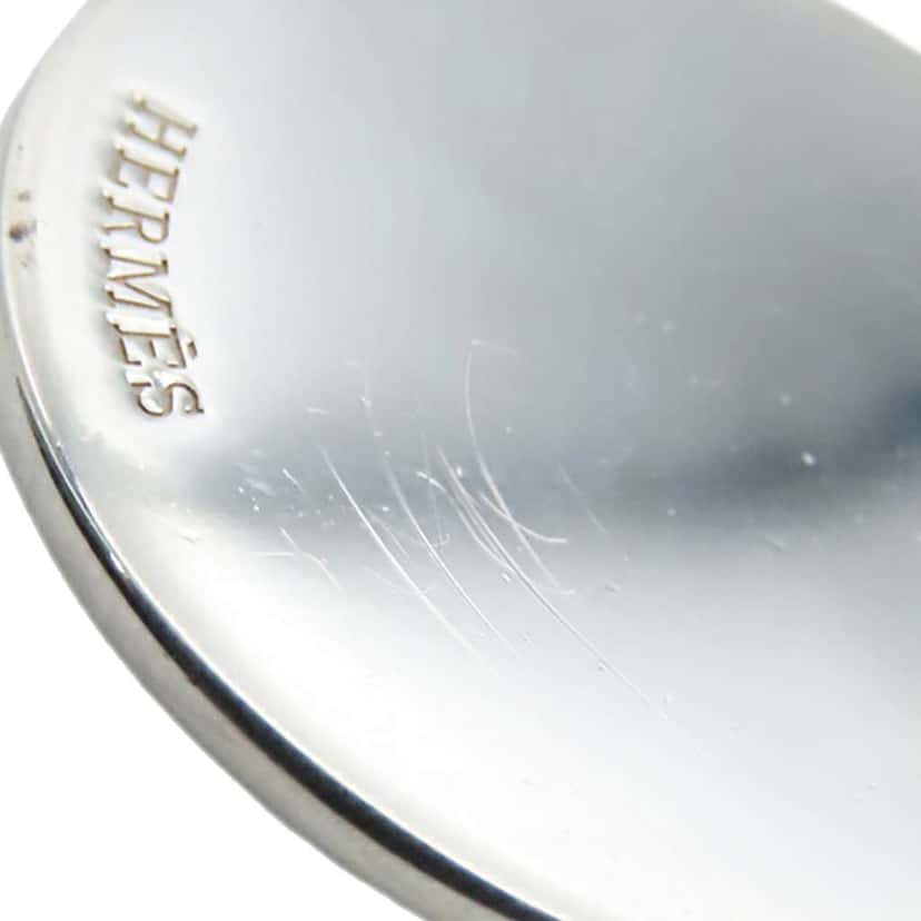 Hermès Sterling Silver and 18K Rose Gold Ex-Libris Long Necklace Silver Silver Good condition - Box View