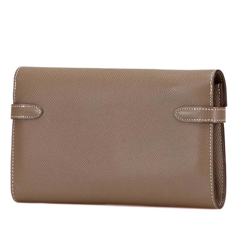 Hermès Epsom Kelly Longue Wallet Brown Leather Good condition - Back View