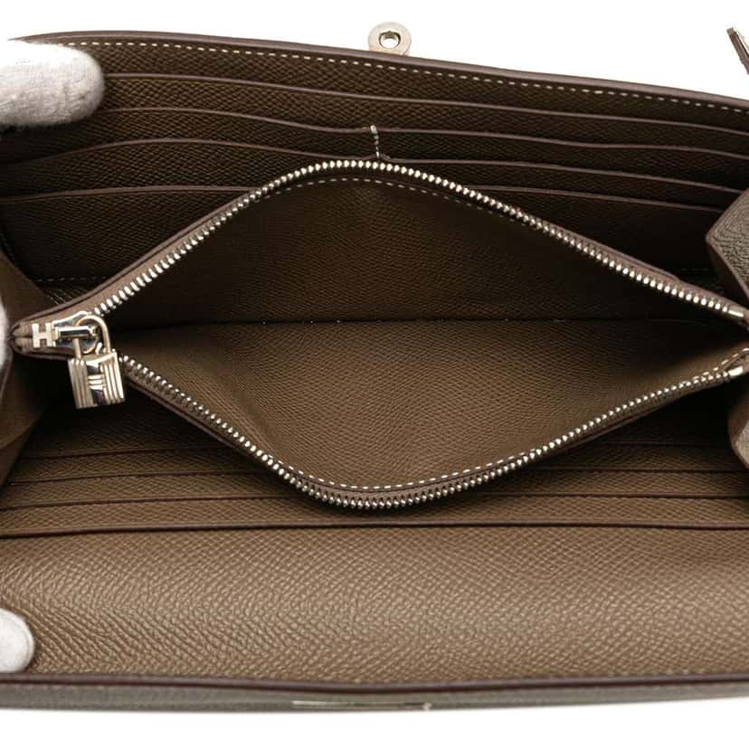 Hermès Epsom Kelly Longue Wallet Brown Leather Good condition - Model View