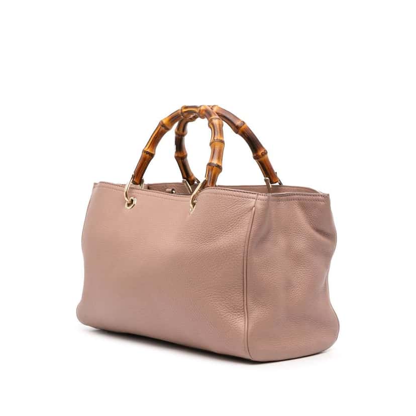 Gucci Medium Calfskin Bamboo Shopper Satchel Brown Leather Good condition - Back View