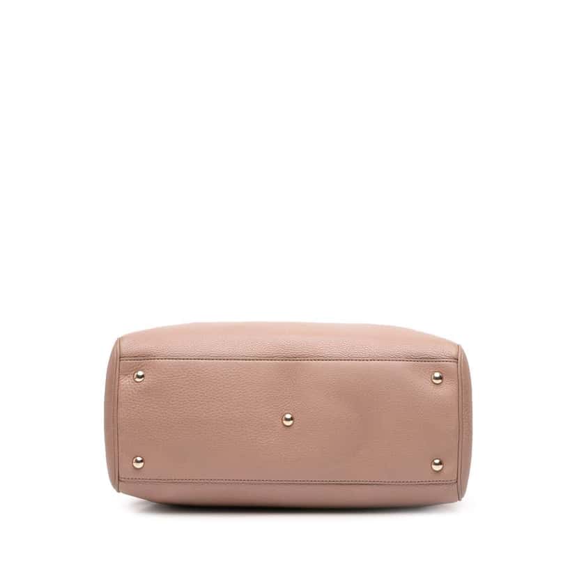 Gucci Medium Calfskin Bamboo Shopper Satchel Brown Leather Good condition - Inside View