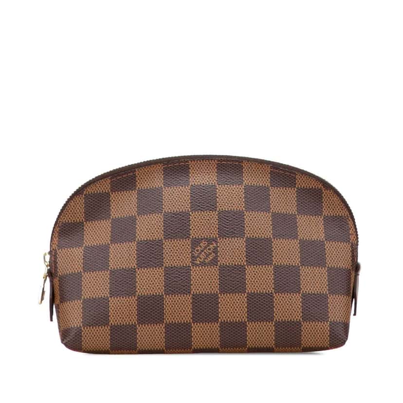 Louis Vuitton Damier Ebene Cosmetic Pouch Brown Canvas Good condition - Front View