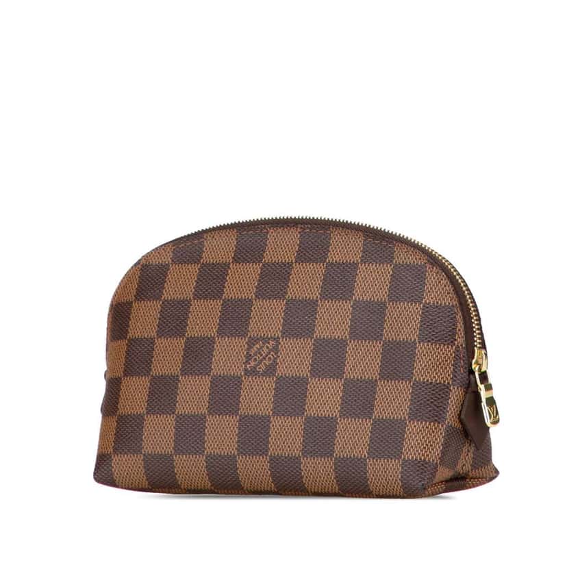 Louis Vuitton Damier Ebene Cosmetic Pouch Brown Canvas Good condition - Back View