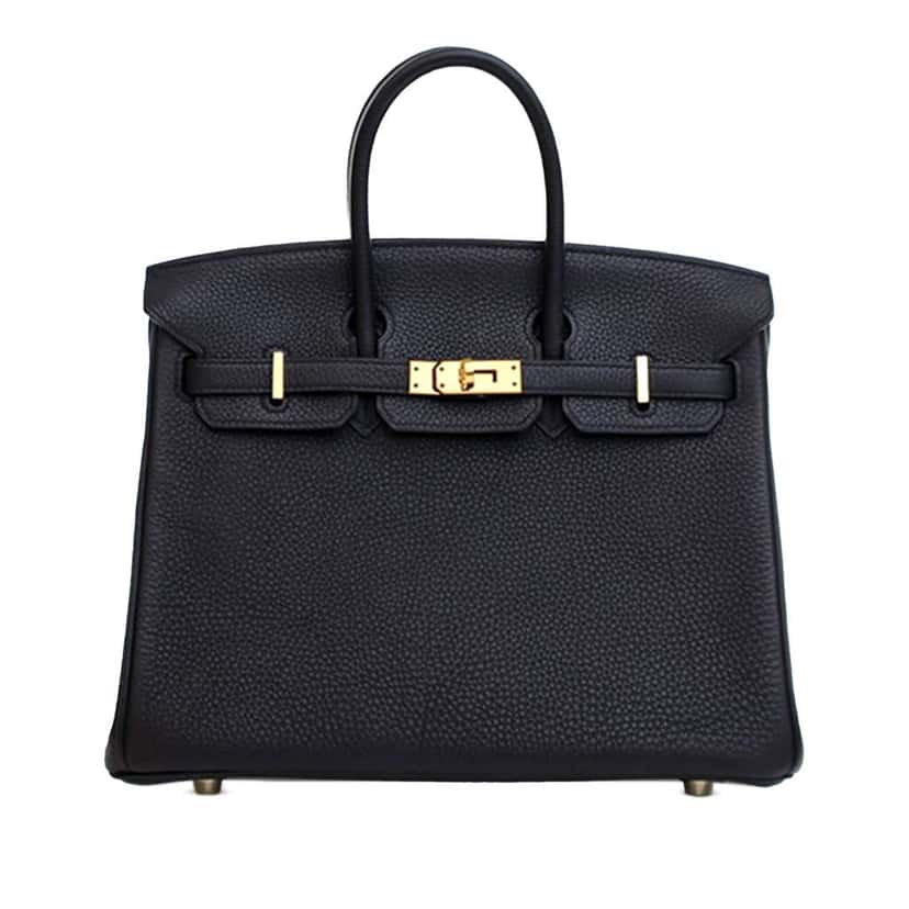 Hermès Togo Birkin Retourne 25 Black Leather Good condition - Front View