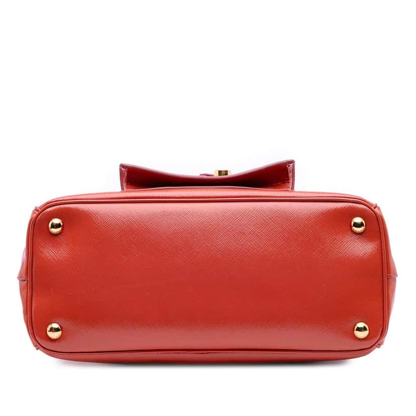 Prada Saffiano Vernice Front Pocket Galleria Double Zip Satchel Red Leather Good condition - Inside View