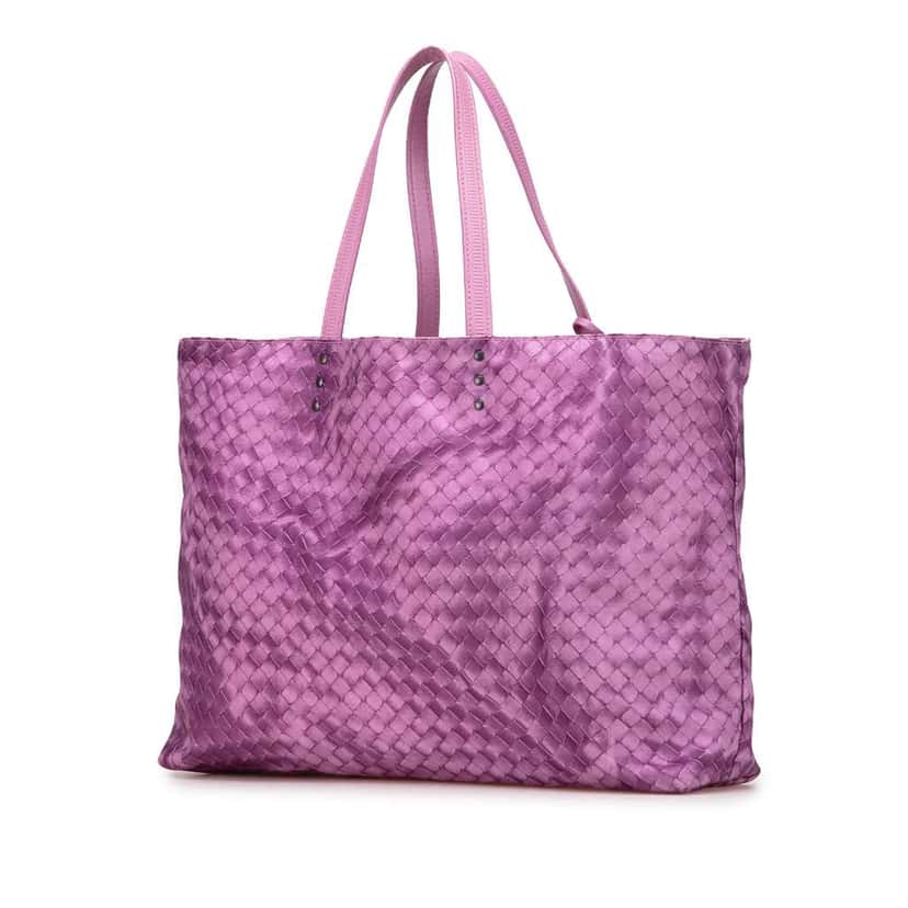 Bottega Veneta Nylon Intrecciolusion Tote Purple Good condition - Back View