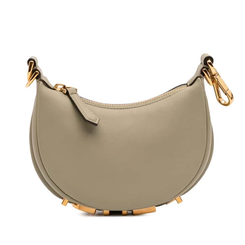 Fendi Nano Leather Fendigraphy Hobo Green Leather Good condition - Front View