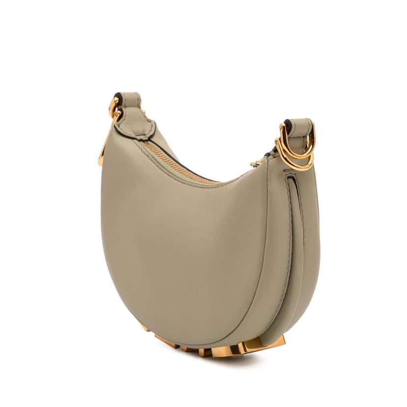 Fendi Nano Leather Fendigraphy Hobo Green Leather Good condition - Back View