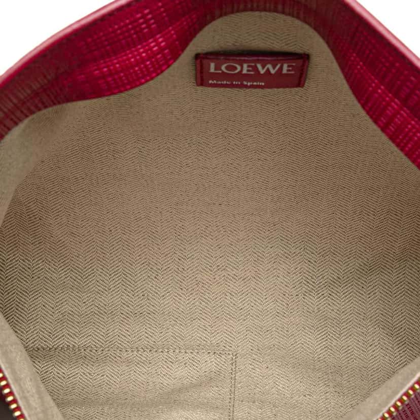 Loewe Large Linen Embossed Patent Anagram Repeat T Pouch Pink Leather Good condition - Model View