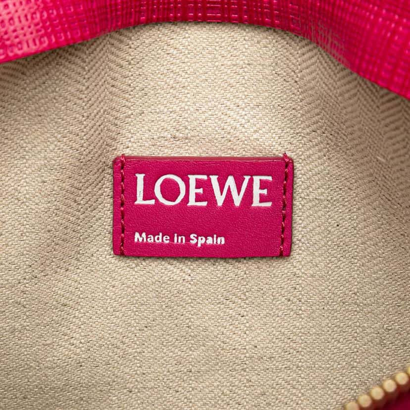 Loewe Large Linen Embossed Patent Anagram Repeat T Pouch Pink Leather Good condition - Box View