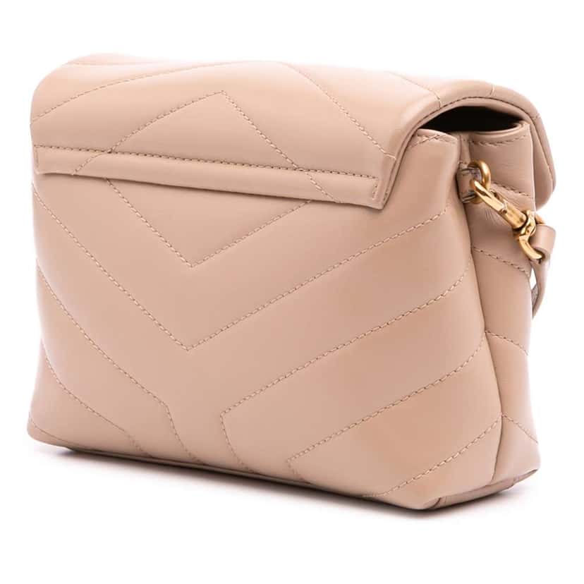 Saint Laurent Toy Matelasse Leather Monogram LouLou Crossbody Brown Leather Good condition - Back View