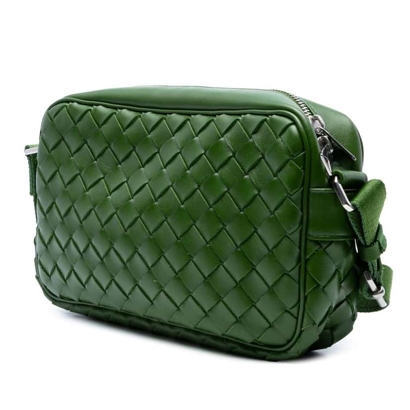 Bottega Veneta Nappa Intrecciato Crossbody Green Leather Good condition - Back View