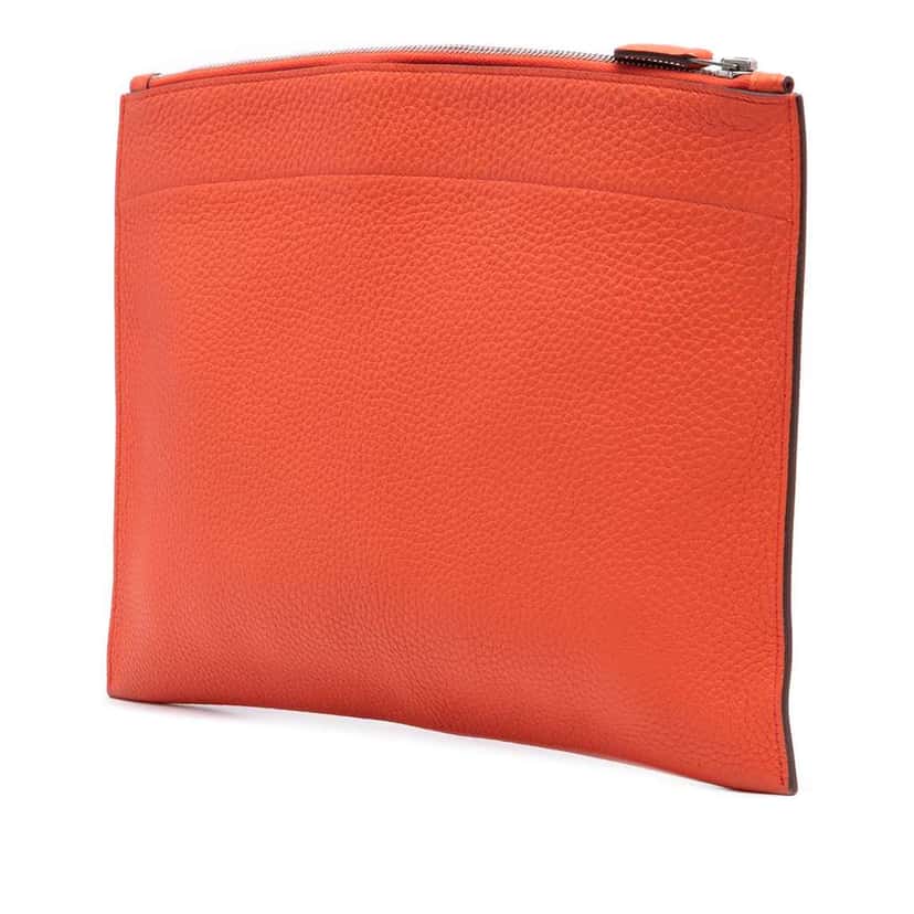 Hermès Medium Togo Bazar Pouch Orange Leather Good condition - Back View