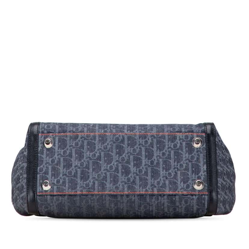 Dior Diorissimo Trotter Denim Flight Handle Bag Blue Denim Good condition - Inside View