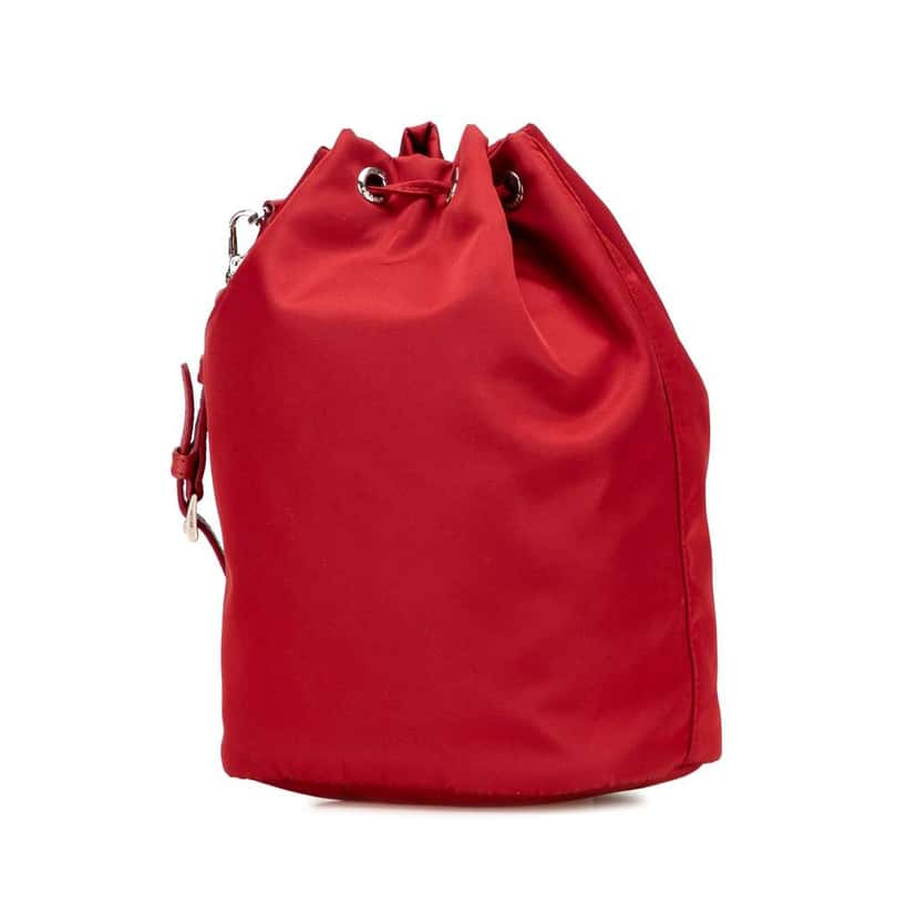 Prada Tessuto Drawstring Pouch Red Good condition - Back View