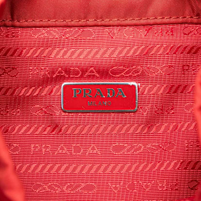 Prada Tessuto Drawstring Pouch Red Good condition - Box View