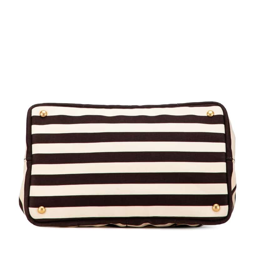 Prada Canvas Canapa Righe Striped Satchel Brown Canvas Good condition - Inside View