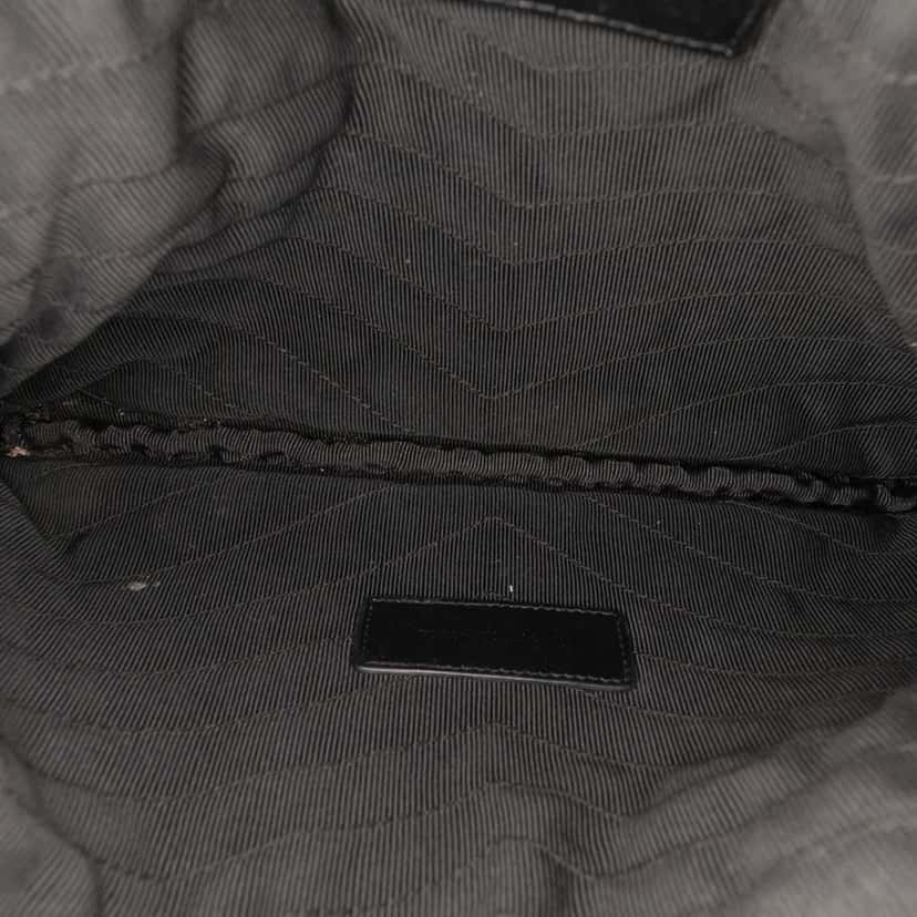 Saint Laurent Chevron Leather Monogram New Jolie Clutch Black Leather Good condition - Model View