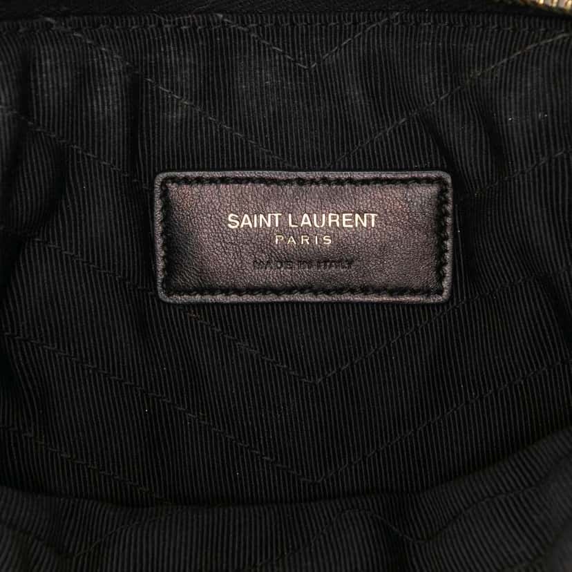 Saint Laurent Chevron Leather Monogram New Jolie Clutch Black Leather Good condition - Box View
