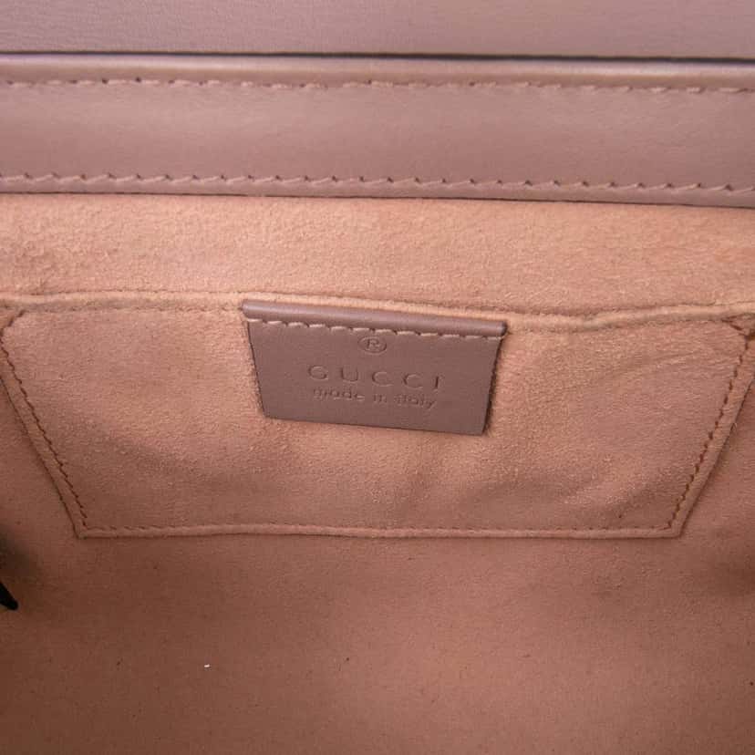 Gucci Small GG Supreme Pearl Studded Padlock Crossbody Brown Canvas Good condition - Box View