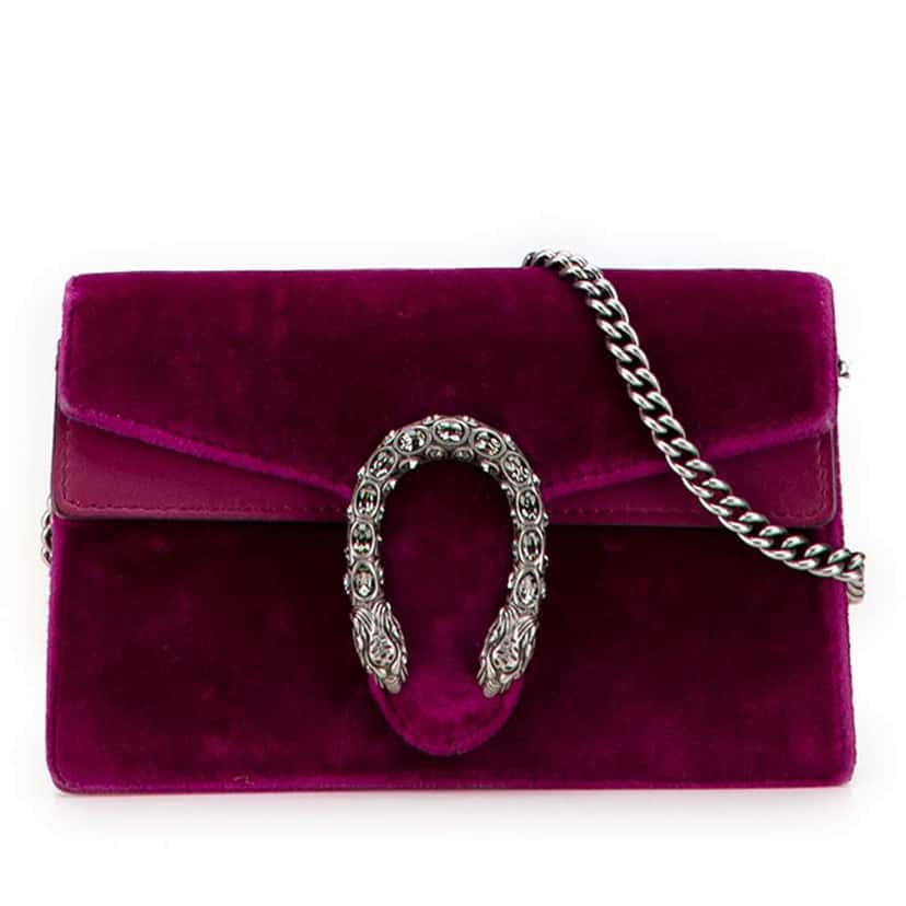 Gucci Mini Velvet Dionysus Crossbody Purple Velvet Good condition - Front View