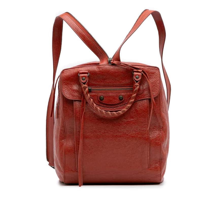Balenciaga Lambskin Motocross Classic Traveler Convertible Backpack Red Leather Good condition - Front View