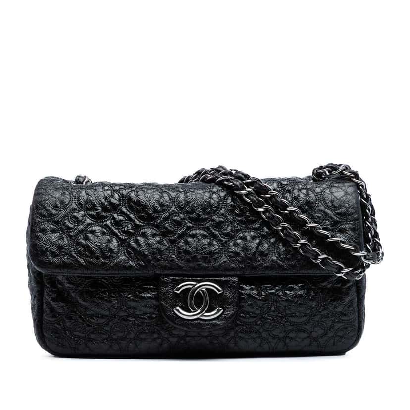 Chanel Vinyl Rock In Moscow Single Flap Black Good condition - Front View