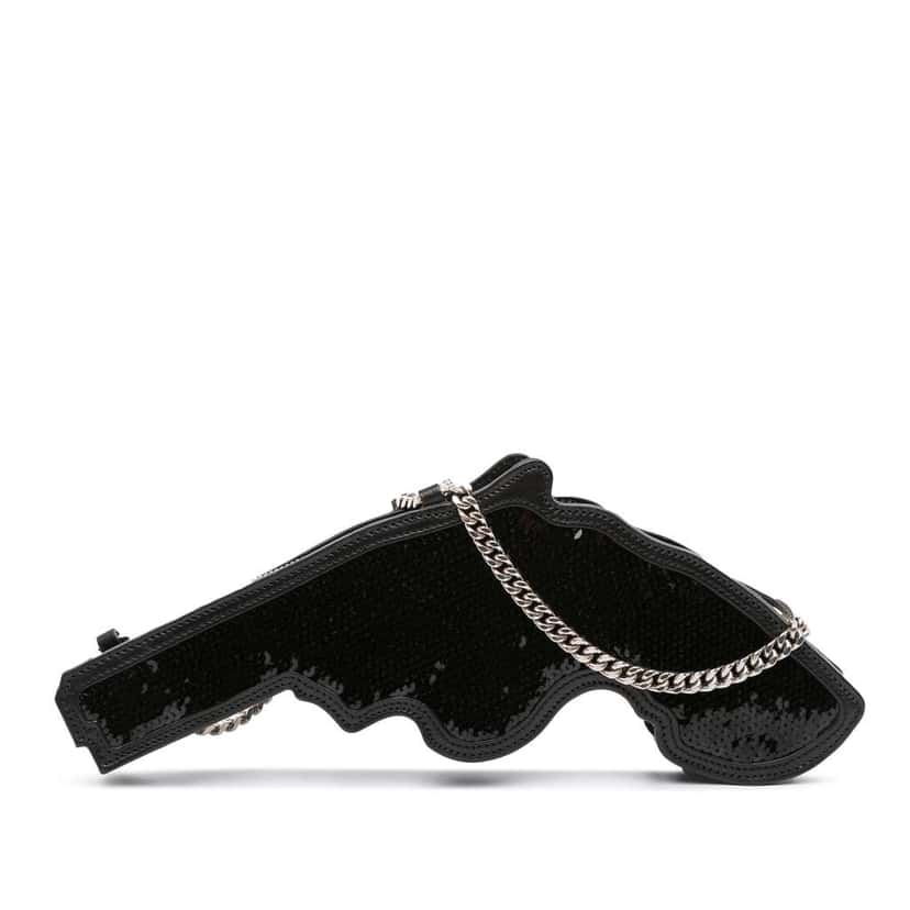 Saint Laurent Sequined Bo Gun Chain Crossbody Black Leather Very good condition - Front View