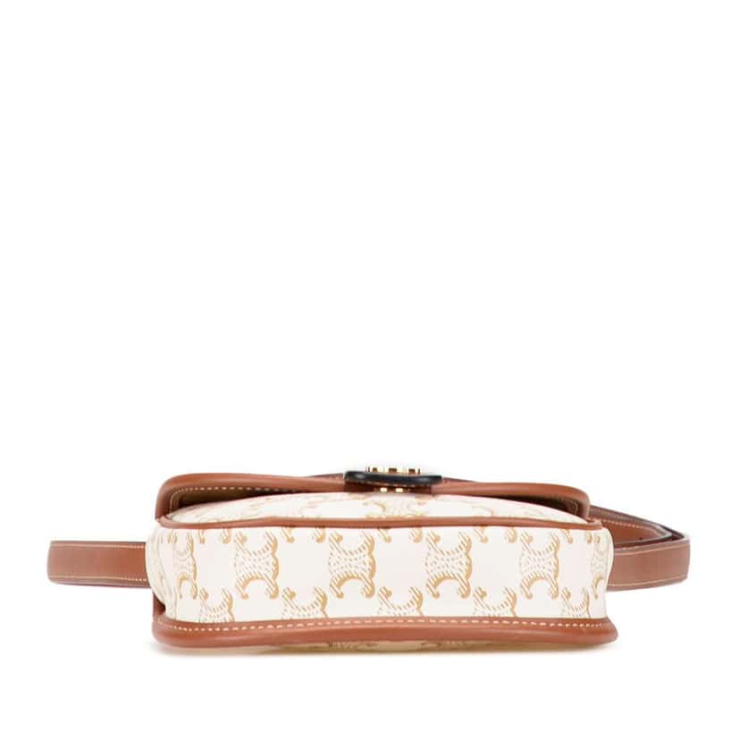 Celine Mini Triomphe Coated Canvas Besace Crossbody White Canvas Very good condition - Inside View