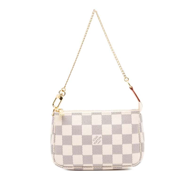 Louis Vuitton Damier Azur Mini Pochette Accessoires White Canvas Good condition - Front View