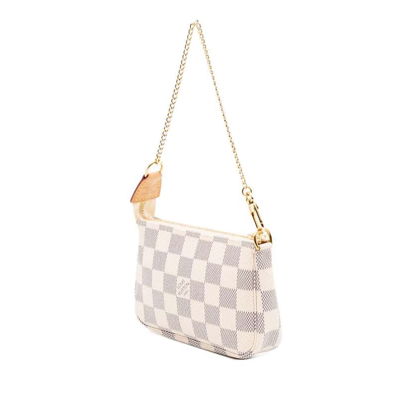 Louis Vuitton Damier Azur Mini Pochette Accessoires White Canvas Good condition - Back View