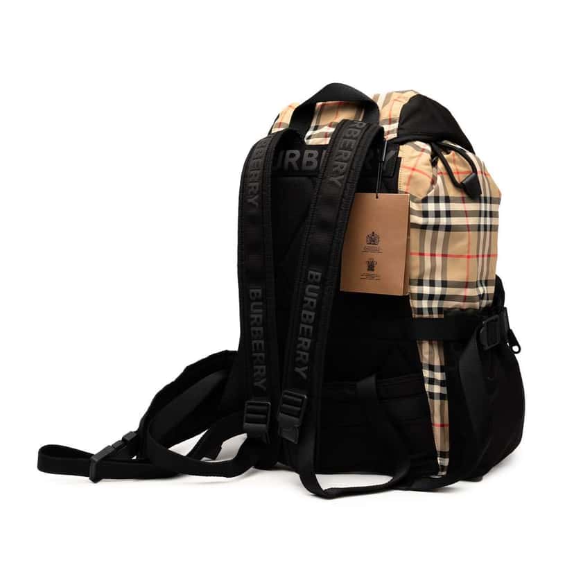 Burberry House Check Nylon Logo Print Wilfin Backpack Brown Good condition - Back View