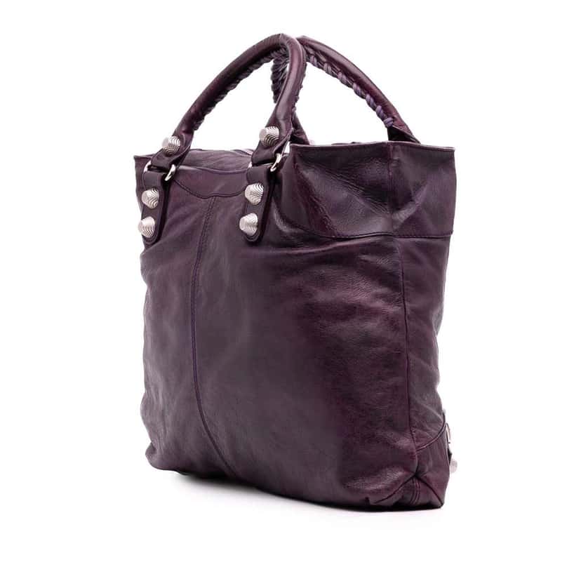 Balenciaga Lambskin Motocross Giant 21 Brief Tote Purple Leather Good condition - Back View