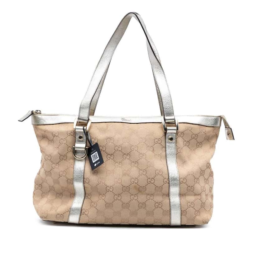 Gucci GG Canvas Abbey D Ring Tote Brown Canvas Good condition - Front View