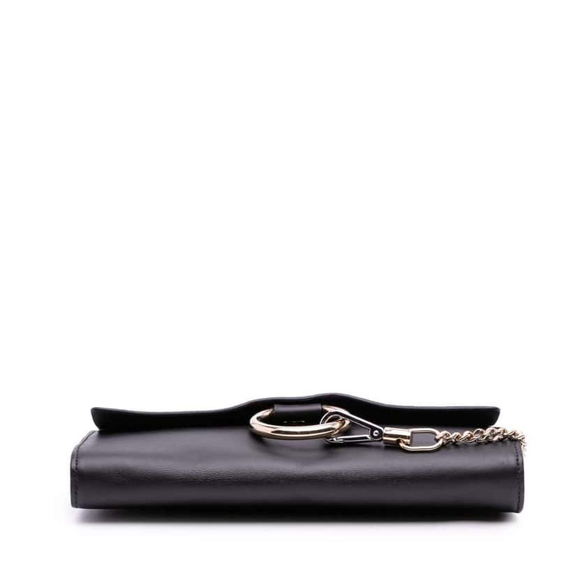 Chloé Calfskin and Suede Faye Clutch Black Leather Good condition - Inside View