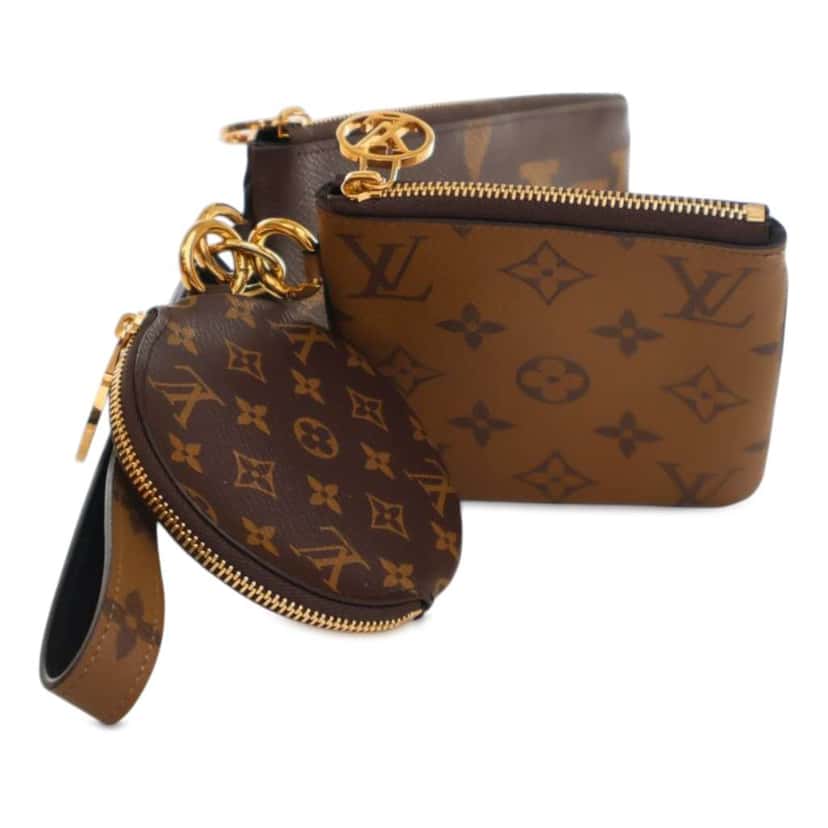 Louis Vuitton Monogram Reverse Giant Trio Pouch Brown Good condition - Back View