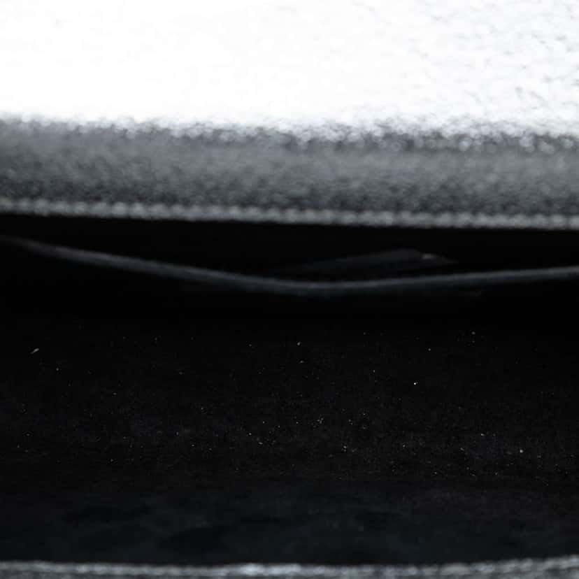 Saint Laurent Small Metallic Calfskin Classic Monogram Kate Crossbody Silver Leather Good condition - Model View