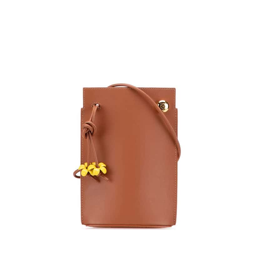 Loewe Calfskin Dice Pocket Crossbody Brown Leather Very good condition - Front View