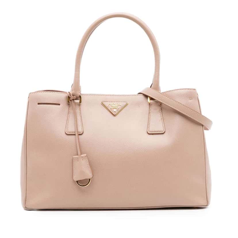 Prada Small Saffiano Lux Galleria Satchel Pink Leather Good condition - Front View