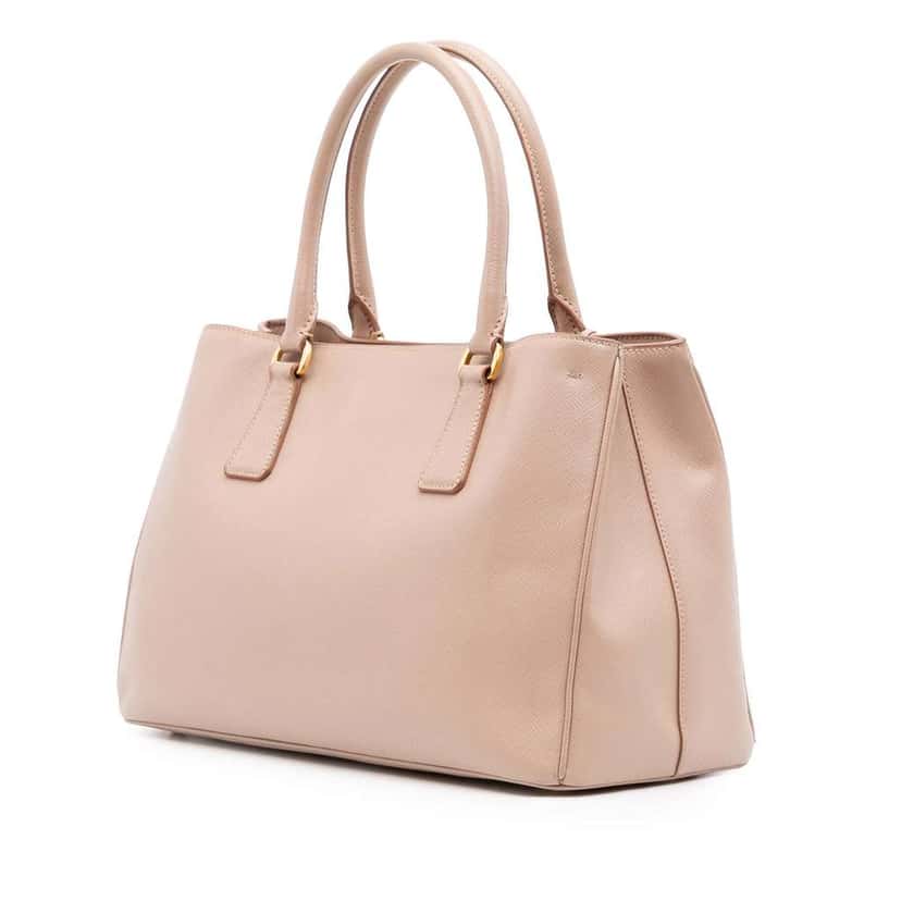Prada Small Saffiano Lux Galleria Satchel Pink Leather Good condition - Back View