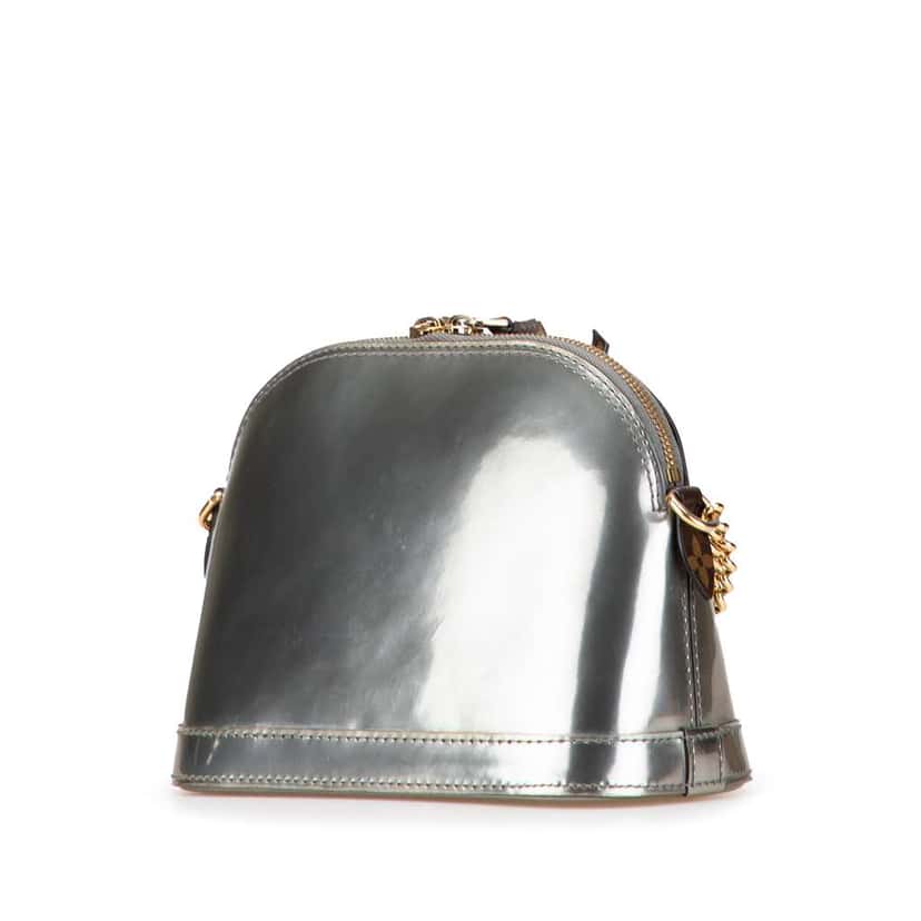 Louis Vuitton Vernis Miroir Mini Alma Silver Leather Good condition - Back View