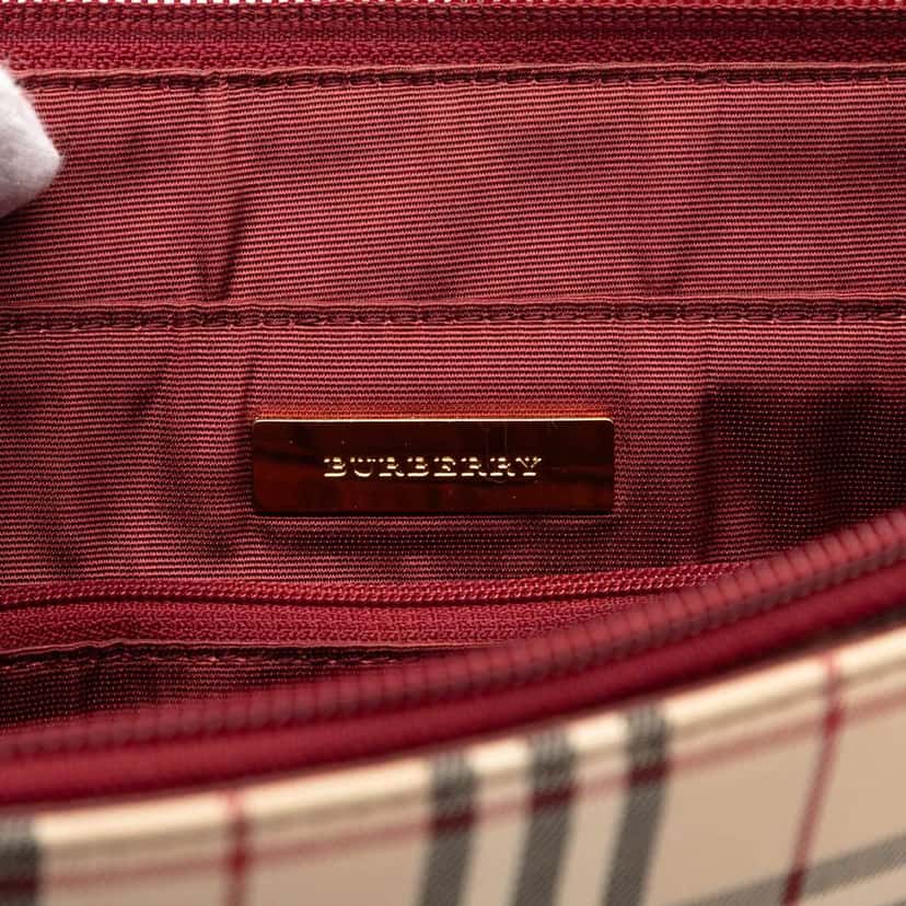 Burberry House Check Canvas Handbag Brown Canvas Good condition - Box View