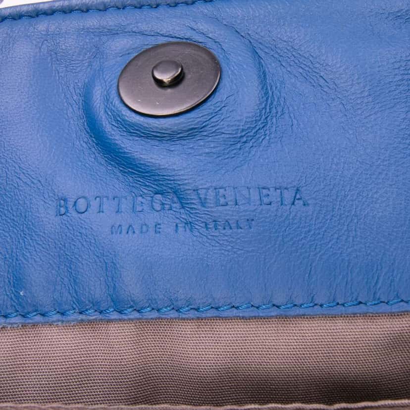 Bottega Veneta Small Nappa Intrecciato Tote Blue Leather Good condition - Box View