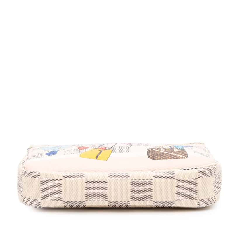 Louis Vuitton Damier Azur Christmas Birds Mini Pochette Accessoires White Canvas Good condition - Inside View