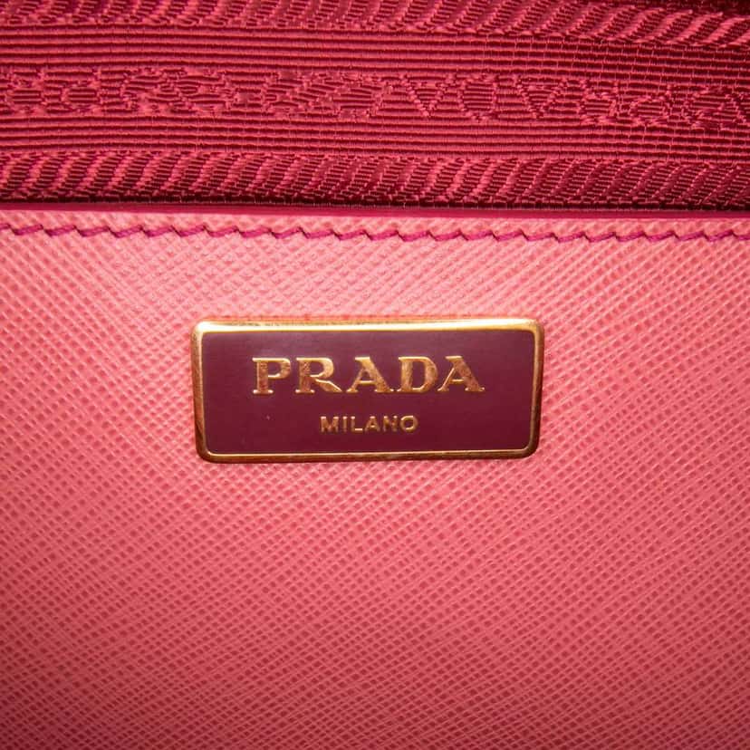 Prada Medium Saffiano Lux Promenade Satchel Pink Leather Good condition - Box View
